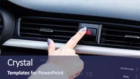  Presentation with finger - Cool new presentation theme with finger pressing the emergency button backdrop and a ocean colored foreground