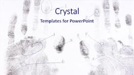  Presentation with fingerprints - Beautiful PPT theme featuring finger print - fingerprints close-up isolated on white backdrop and a sky blue colored foreground