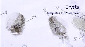  Presentation with fingerprints - PPT layouts enhanced with finger print - fingerprints close-up isolated on white background and a sky blue colored foreground