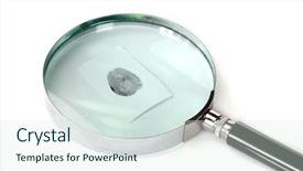  Presentation with magnifying glass - Slides enhanced with finger print - magnifying glass and fingerprint isolated background and a sky blue colored foreground