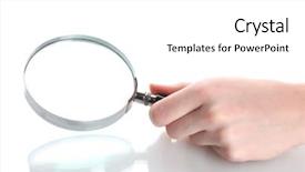  Presentation with fingerprint - Cool new PPT theme with finger print - magnifying glass in hand backdrop and a white colored foreground