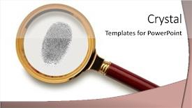  Presentation with magnifying glass - PPT theme having finger print - magnifying glass with fingerprint isolated background and a white colored foreground