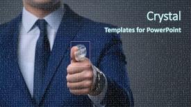  Presentation with fingerprints - PPT layouts featuring finger print authentication - biometric identification concept with fingerprints background and a tawny brown colored foreground