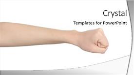  Presentation with manicure - Slide deck having finger punch - female hand with manicure gesture background and a  colored foreground