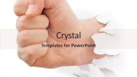  Presentation with scroll paper isolated on white - Cool new PPT theme with finger punch - fist punching paper isolated backdrop and a coral colored foreground