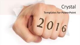  Presentation with tattoo - Beautiful slide deck featuring finger punch - hand with 2016 tattoo punching backdrop and a lemonade colored foreground