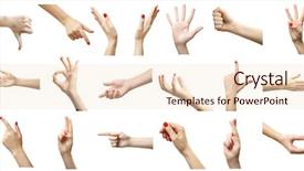  Presentation with hand world hands of jesus - Slide deck consisting of finger punch - set of female hands gestures background and a lemonade colored foreground