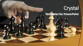  Presentation with king - Amazing theme having finger pushing over king chess backdrop and a dark gray colored foreground