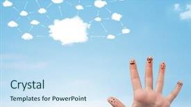  Presentation with faces - Audience pleasing theme consisting of finger smiley faces on hand backdrop and a  colored foreground