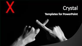  Presentation with finger - Presentation design having finger spelling the alphabet - letter background and a black colored foreground