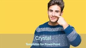  Presentation with handsome - Beautiful presentation theme featuring finger to face and nose backdrop and a ocean colored foreground