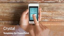  Presentation with technology and education - Colorful PPT layouts enhanced with finger to graph and text backdrop and a red colored foreground