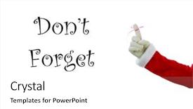  Presentation with red bow - Audience pleasing PPT theme consisting of finger to remind everyone don backdrop and a white colored foreground