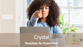  Presentation with web - Slide set with finger to the camera background and a coral colored foreground