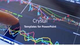  Presentation with market data - PPT theme consisting of finger-touch-on-screen background and a ocean colored foreground