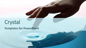  Presentation with water moving - Presentation enhanced with finger touches water close up background and a cool aqua colored foreground