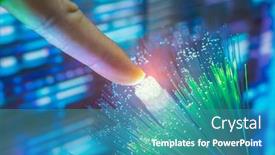  Presentation with optic - Beautiful theme featuring finger-touching-fiber-optic backdrop and a teal colored foreground