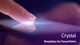  Presentation with finger - Beautiful presentation design featuring finger touching phone with dark backdrop and a  colored foreground