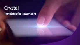  Presentation with finger - Slide deck consisting of finger touching phone with dark background and a wine colored foreground