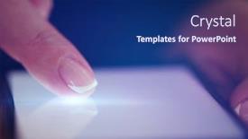  Presentation with finger - Slide set consisting of finger-touching-phone-with-dark background and a navy blue colored foreground