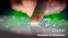  Presentation with connection - PPT layouts with finger-touching-tablet-with-business background and a gray colored foreground