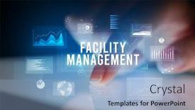  Presentation with facility management - Presentation design consisting of charts and facility management background and a light blue colored foreground
