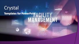  Presentation with facility management - Amazing slide set having charts and facility management backdrop and a ocean colored foreground