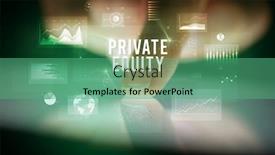  Presentation with equity - Slides enhanced with finger-touching-tablet-with-charts background and a seafoam green colored foreground