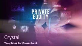  Presentation with equity - Amazing slide set having finger-touching-tablet-with-charts backdrop and a violet colored foreground