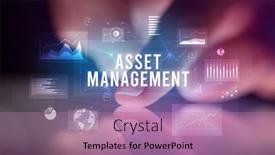  Presentation with asset management - Slide set enhanced with finger-touching-tablet-with-charts background and a coral colored foreground