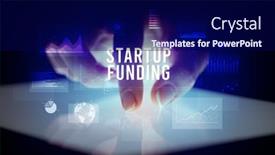  Presentation with finger - Cool new theme with finger-touching-tablet-with-charts backdrop and a navy blue colored foreground