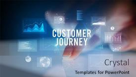  Presentation with customer journey - PPT layouts consisting of finger-touching-tablet-with-charts background and a light blue colored foreground