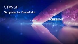  Presentation with foresight - Audience pleasing presentation theme consisting of finger touching tablet with foresight inscription business concept backdrop and a navy blue colored foreground