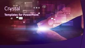  Presentation with database - Amazing theme having finger-touching-tablet-with-global backdrop and a tawny brown colored foreground