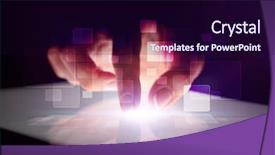  Presentation with finger - PPT theme consisting of finger touching tablet with identification background and a wine colored foreground