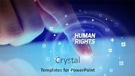  Presentation with human social - Colorful PPT theme enhanced with finger-touching-tablet-with-social backdrop and a light blue colored foreground