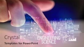  Presentation with web technology - Slide deck having technology icons and engineering science background and a soft green colored foreground