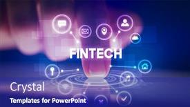  Presentation with web technology - Presentation design with web technology icons and fintech background and a royal blue colored foreground