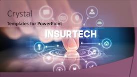  Presentation with web technology - Presentation theme having finger-touching-tablet-with-web background and a coral colored foreground