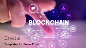  Presentation with web technology - Slide deck enhanced with finger-touching-tablet-with-web background and a lavender colored foreground