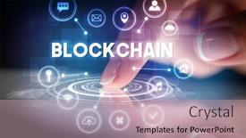  Presentation with web technology - Theme with finger-touching-tablet-with-web background and a coral colored foreground