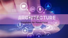  Presentation with web technology - Presentation theme consisting of finger-touching-tablet-with-web background and a lilac colored foreground