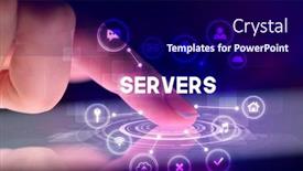  Presentation with web technology - Slide set consisting of finger-touching-tablet-with-web background and a navy blue colored foreground