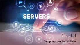  Presentation with web technology - PPT layouts enhanced with finger-touching-tablet-with-web background and a coral colored foreground