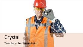  Presentation with safety chemical engineering - Audience pleasing presentation design consisting of finger wearing the proper safety backdrop and a yellow colored foreground