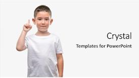  Presentation with one child back ground - PPT layouts enhanced with finger with happy face number background and a white colored foreground