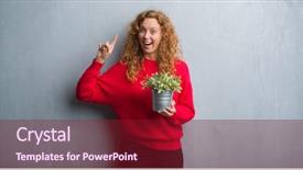  Presentation with young plant - PPT layouts enhanced with finger with happy face number background and a  colored foreground