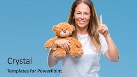  Presentation with teddy bear - Slides having finger with happy face number background and a  colored foreground