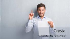  Presentation with young grey maine coon cat - PPT theme having finger with happy face number background and a light gray colored foreground