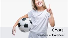  Presentation with soccer - Cool new presentation theme with finger with happy face number backdrop and a  colored foreground